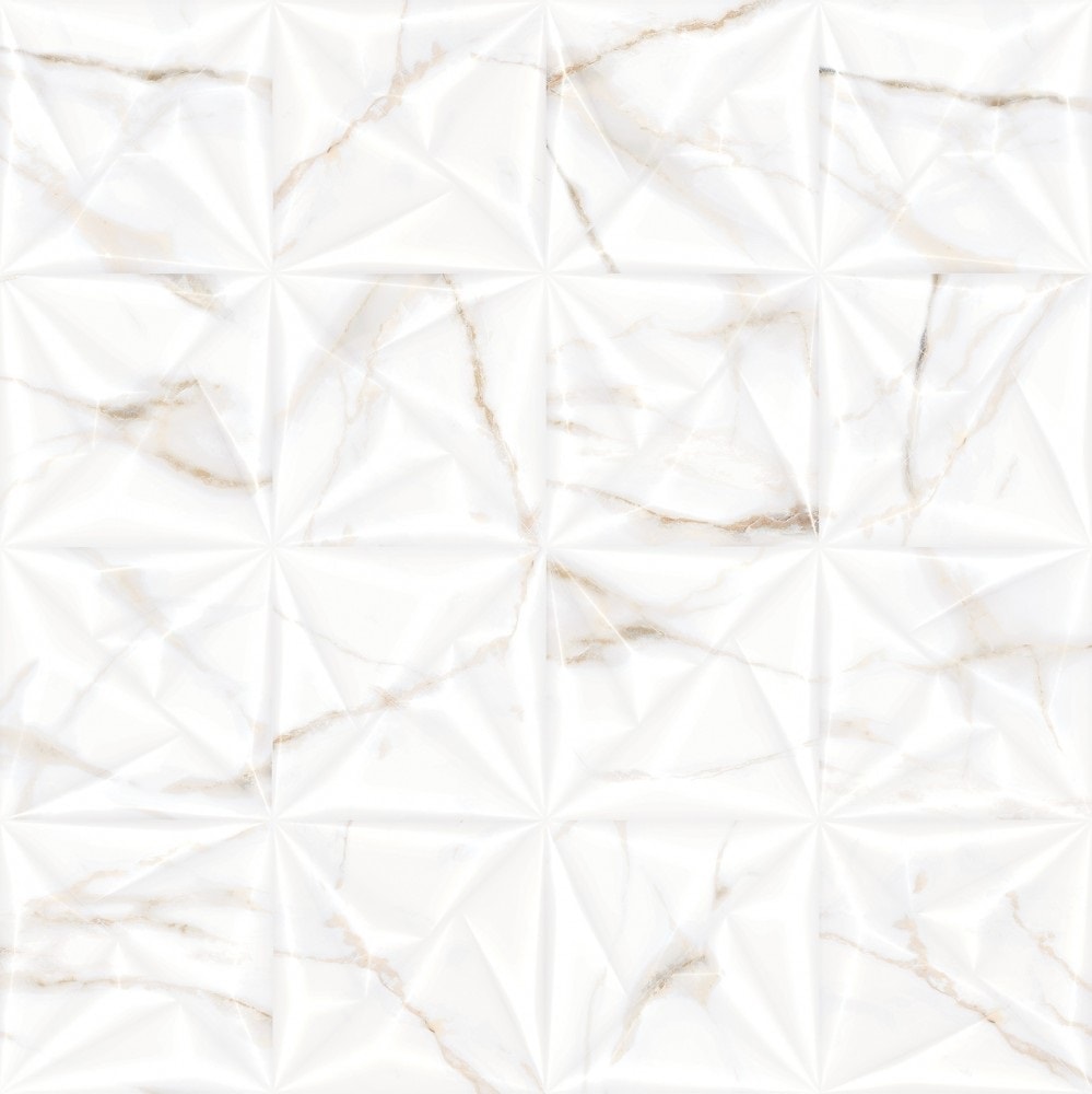 Revestimento 3D Porcelanato Acetinado 72x72cm Caixa 1,55m² Viarosa Calacata Gold Deco Retificado - AR72049