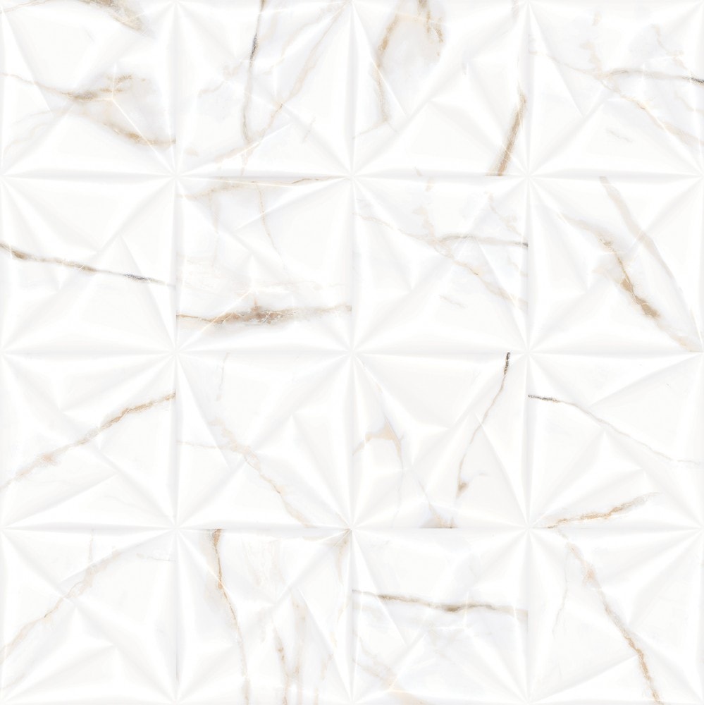 Revestimento 3D Porcelanato Acetinado 72x72cm Caixa 1,55m² Viarosa Calacata Gold Deco Retificado - AR72049