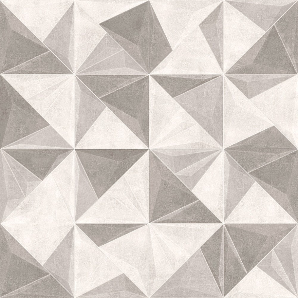 Revestimento 3D Porcelanato Acetinado 72x72cm Caixa 1,55m² Viarosa Metropole Deco Retificado - AR72048