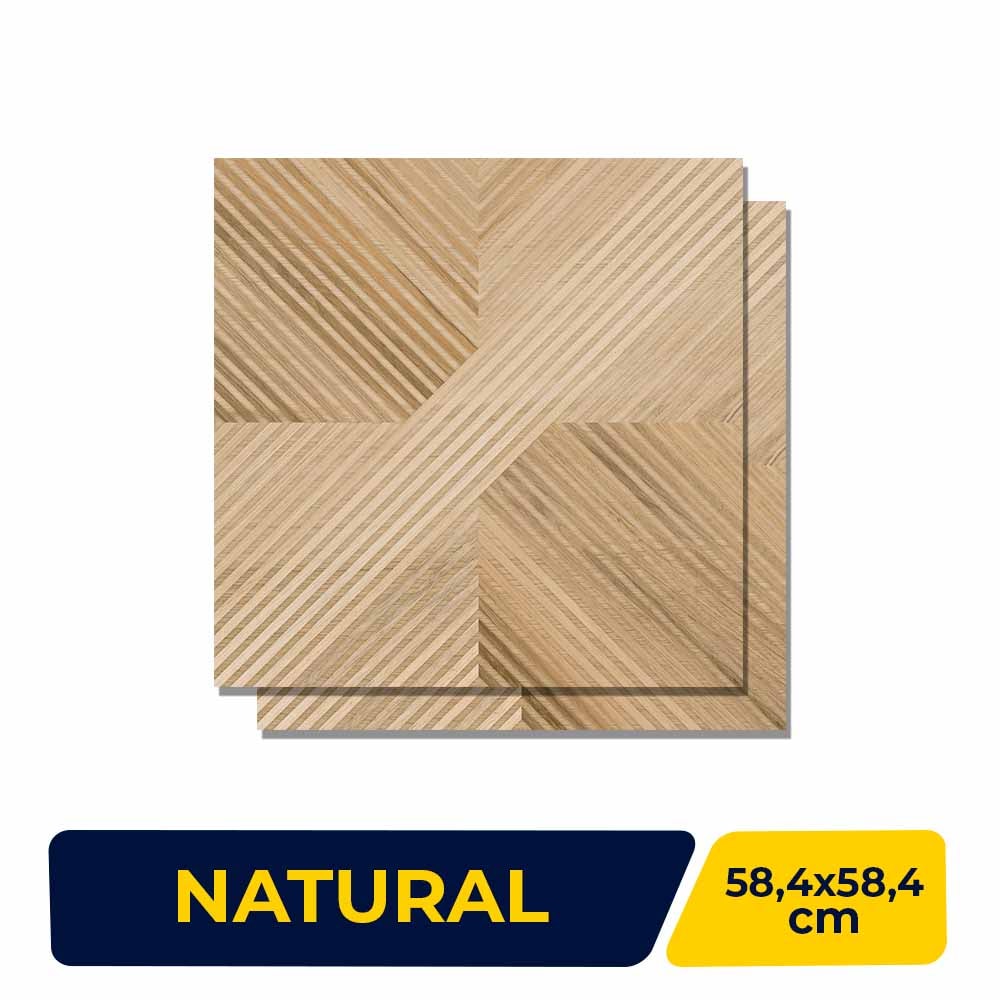 Revestimento 3D Porcelanato Natural 58,4x58,4cm Caixa 1,70m² Portinari Tavola Decor Be Retificado - 60465