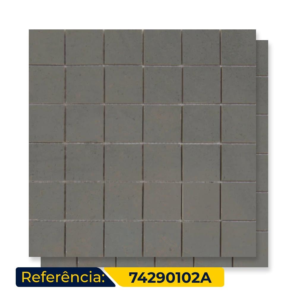 Revestimento Acetinado 33x33cm Roca Unique Stone Mosaico Black 74290102A - Caixa com 11 Peças