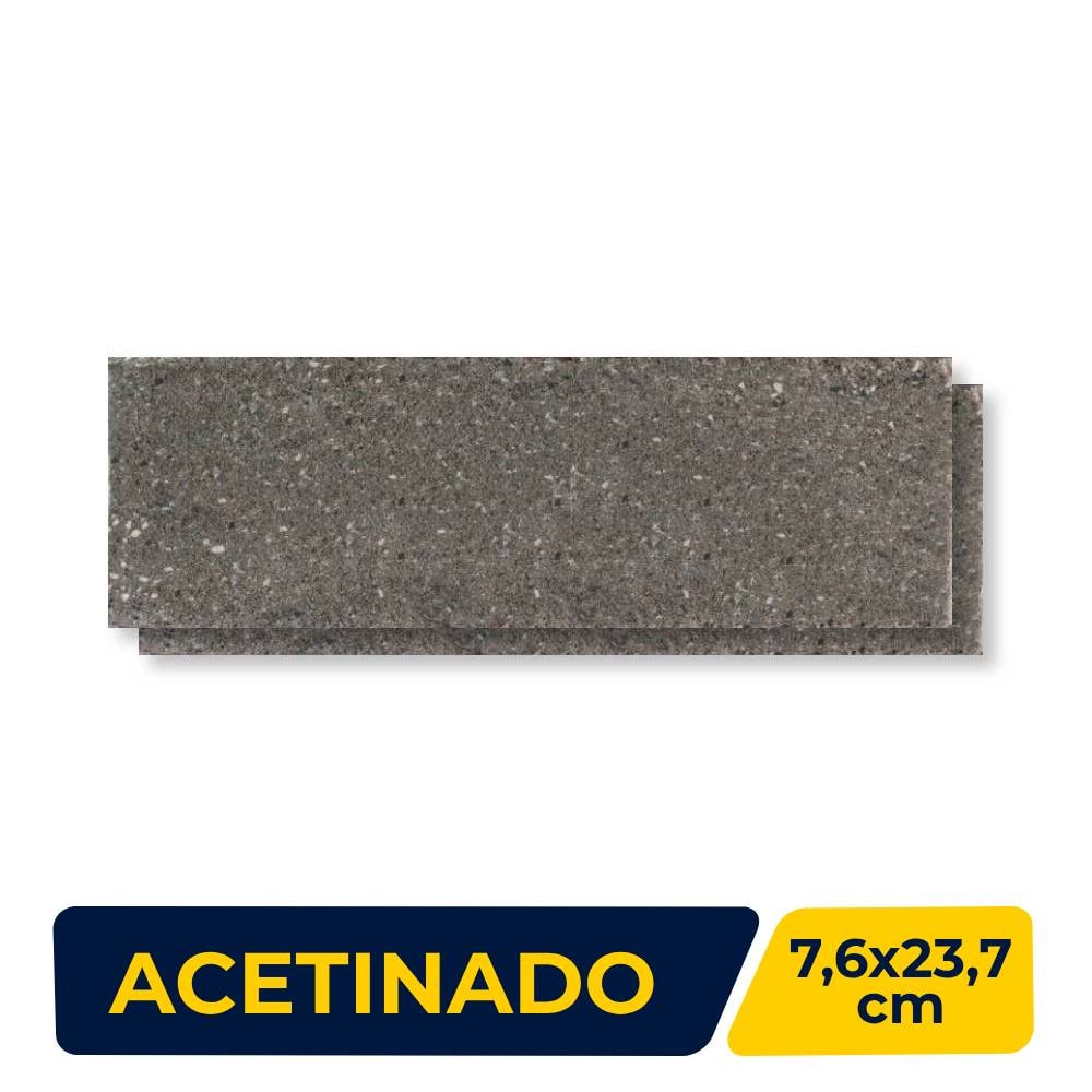 Revestimento Cerâmico 7,6x23,7cm Caixa 0,72m² Conceito Brasil Toscana Brick Cement - 01233
