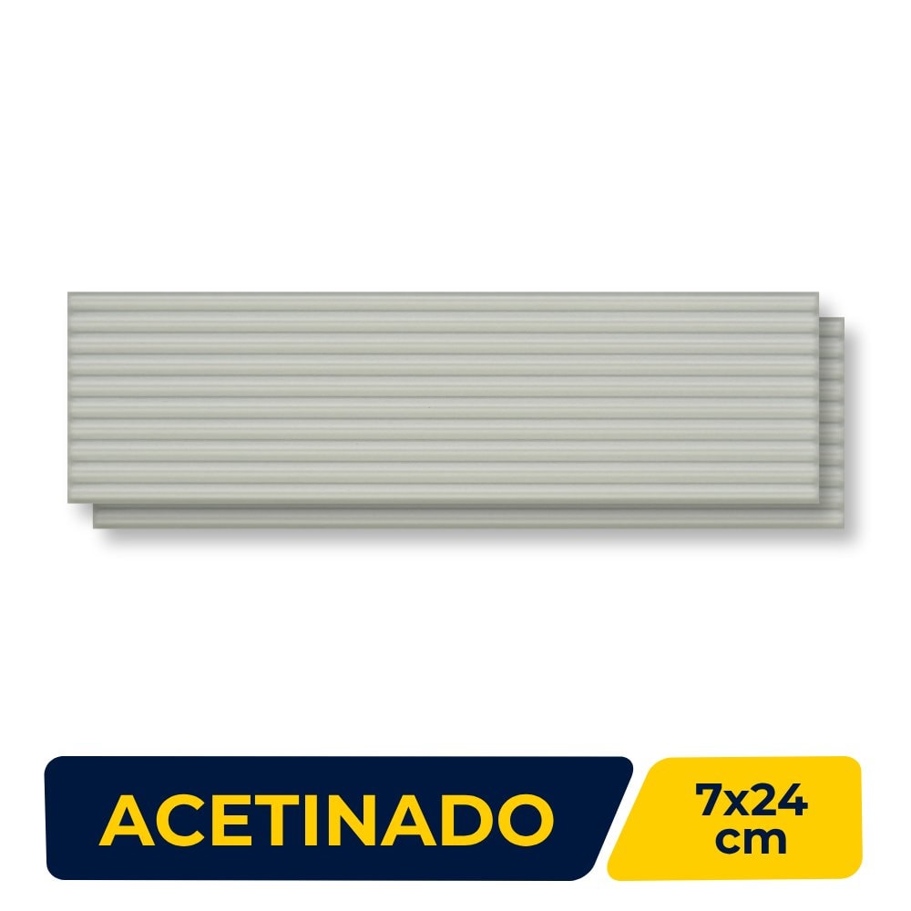 Revestimento Cerâmico Acetinado 07x24cm Caixa 0,34m² Portobello Ligne Sauge Bold - 204224E