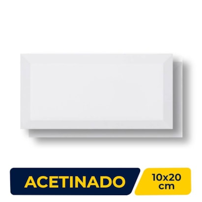 Revestimento Cerâmico Acetinado 10x20cm Caixa 1,00m² Eliane Metro White - 8028101