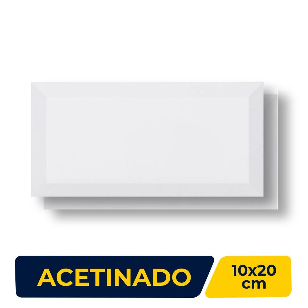 Revestimento Cerâmico Acetinado 10x20cm Caixa 1,00m² Eliane Metro White Bold - 8028101