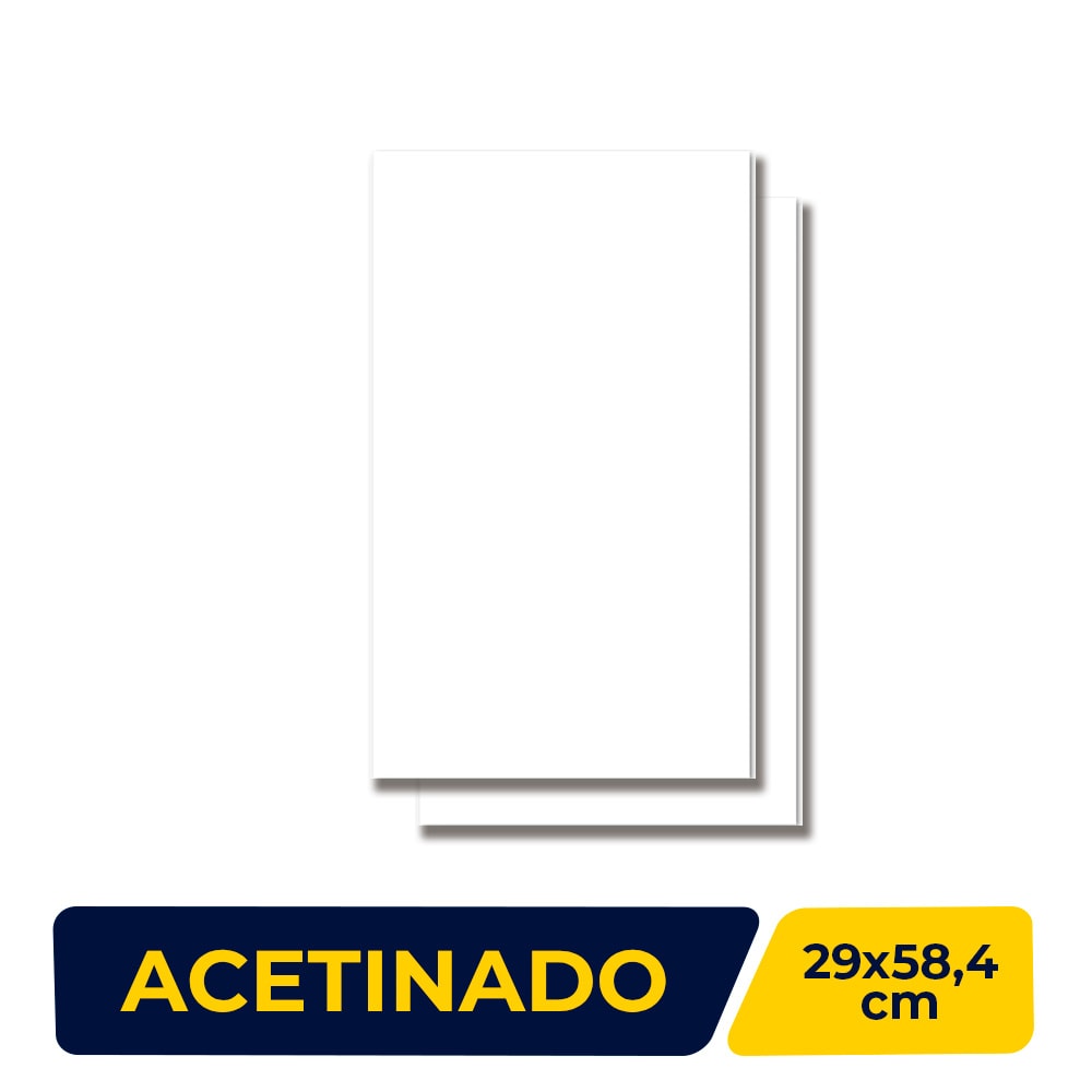 Revestimento Cerâmico Acetinado 29x58,4cm Caixa 2,04m² Portinari White Plain Retificado - 55362