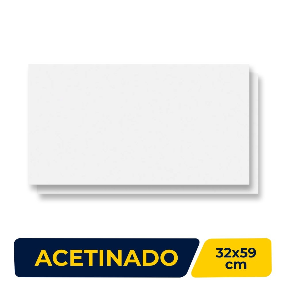 Revestimento Cerâmico Acetinado 32x59cm Caixa 2,30m² Lume Branco Matte Retificado - 325783