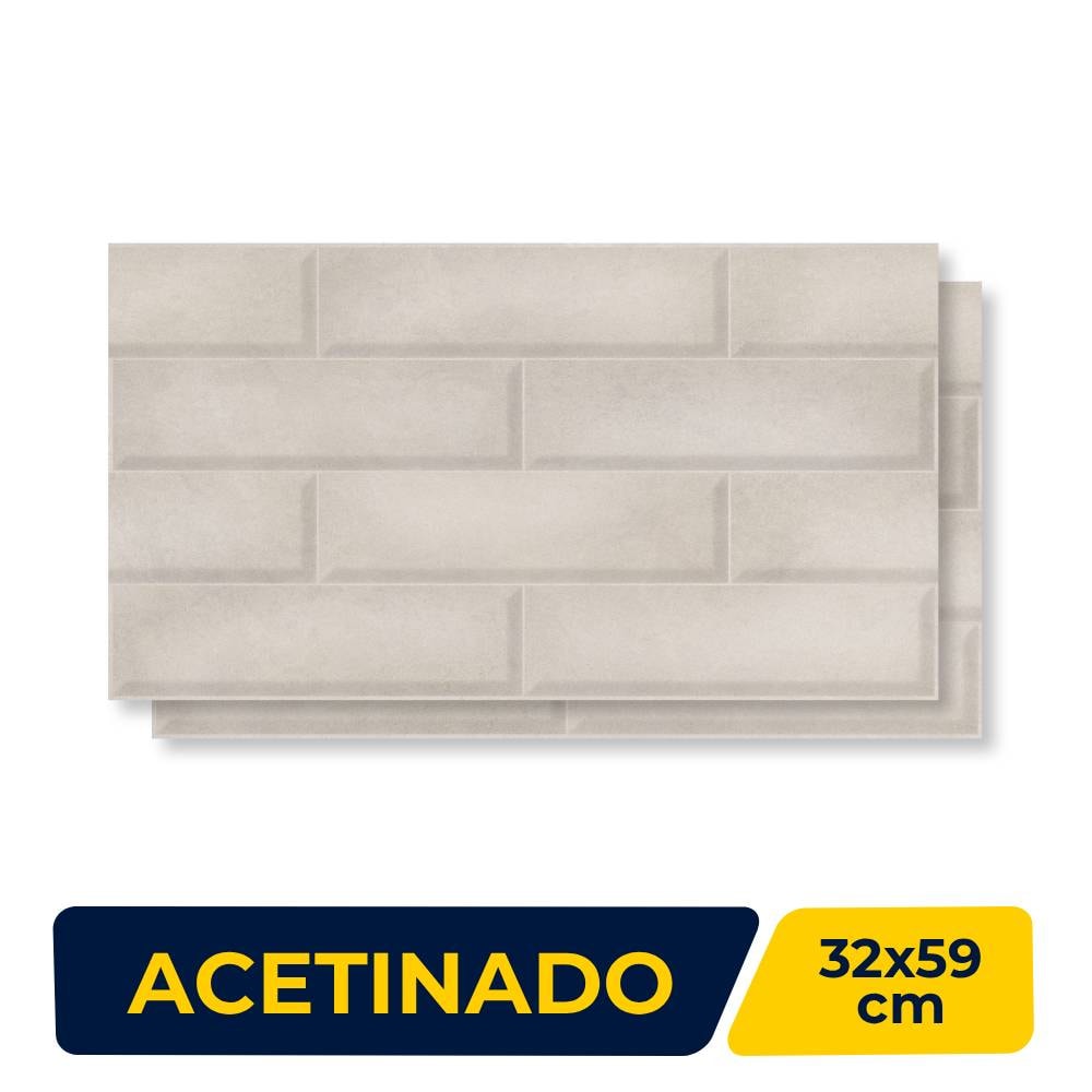 Revestimento Cerâmico Acetinado 32x59cm Caixa 2,30m² Lume Brick Atacama Relevo LDL Retificado