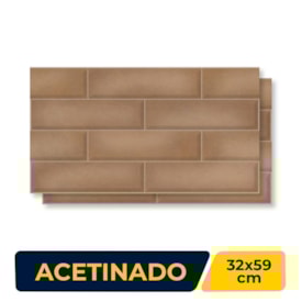 Revestimento Cerâmico Acetinado 32x59cm Caixa 2,30m² Lume Brick Olaria Relevo LDL Retificado