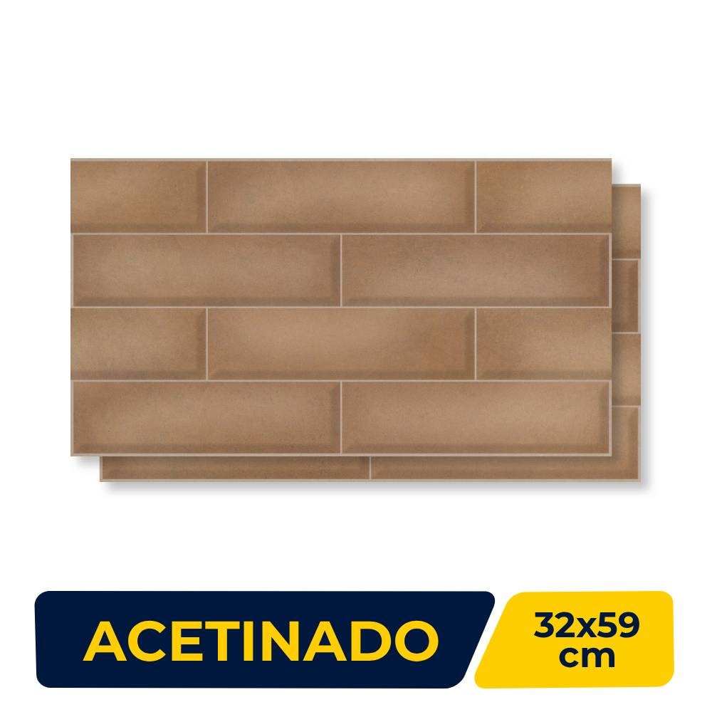 Revestimento Cerâmico Acetinado 32x59cm Caixa 2,30m² Lume Brick Olaria Relevo LDL Retificado