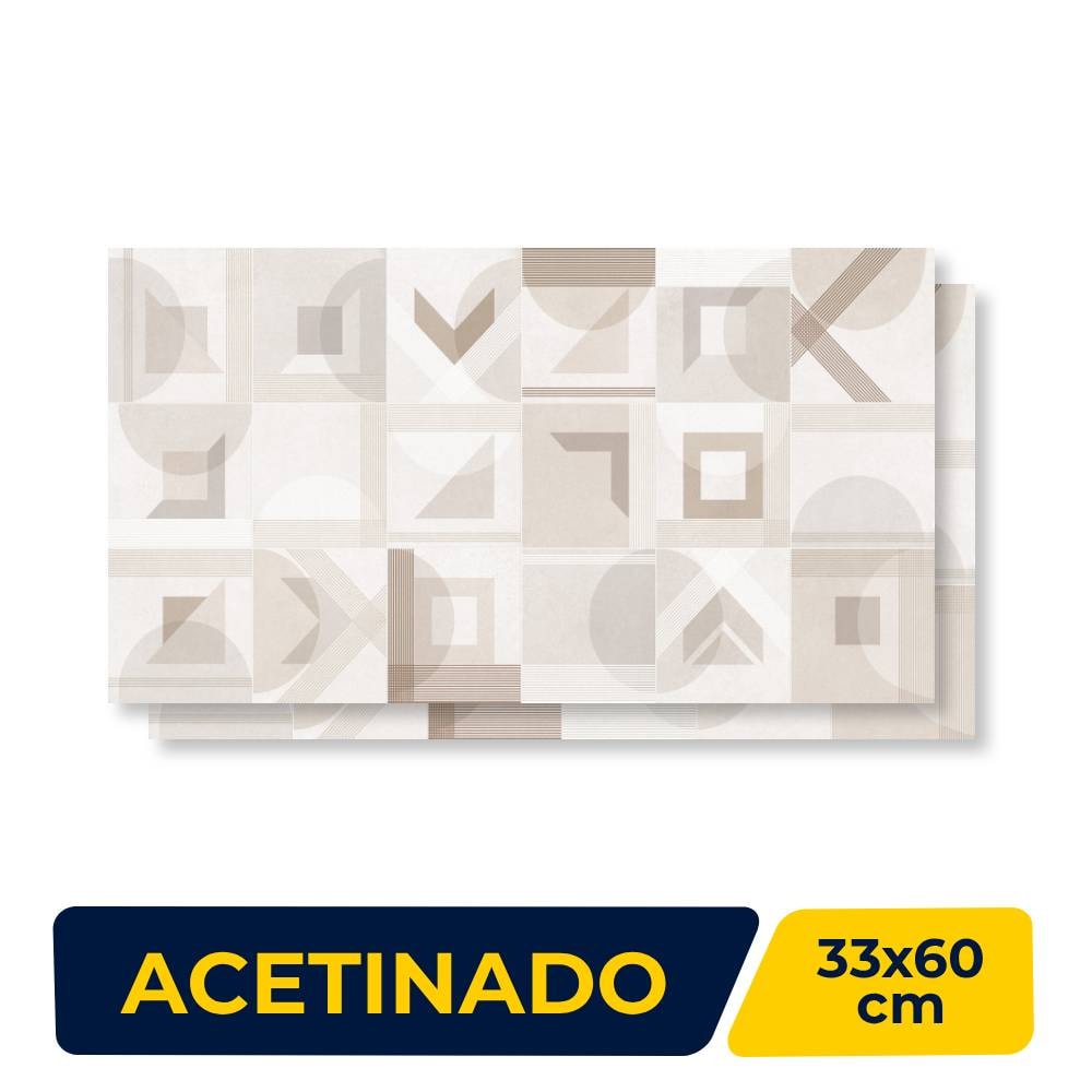 Revestimento Cerâmico Acetinado 33x60cm Caixa 2,34m² Embramaco Kyoto Bege Retificado - 57520