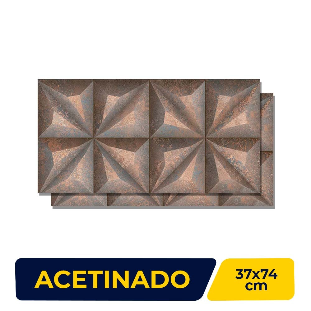 Revestimento Cerâmico Acetinado 37x74cm Caixa 1,88m² Savane Metallo Retificado