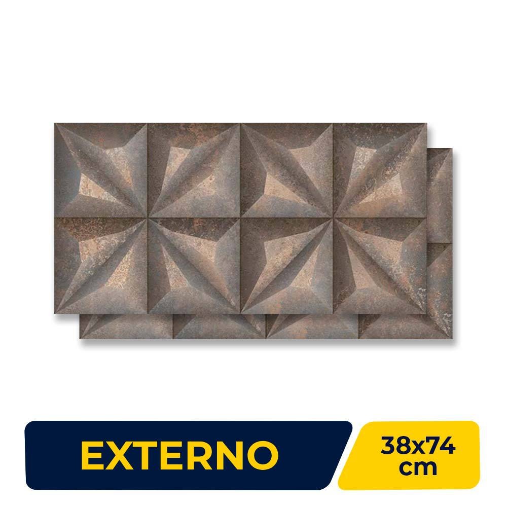 Revestimento Cerâmico Acetinado 38x74cm Caixa 1,68m² Savane Everest Metallo Retificado