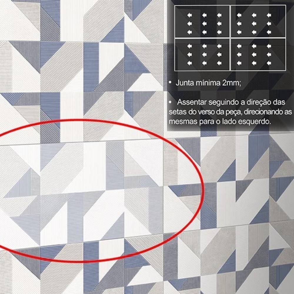 Revestimento Cerâmico Acetinado 39x75cm Caixa 2,06m² Incopisos Alameda Decor Retificado - 339000