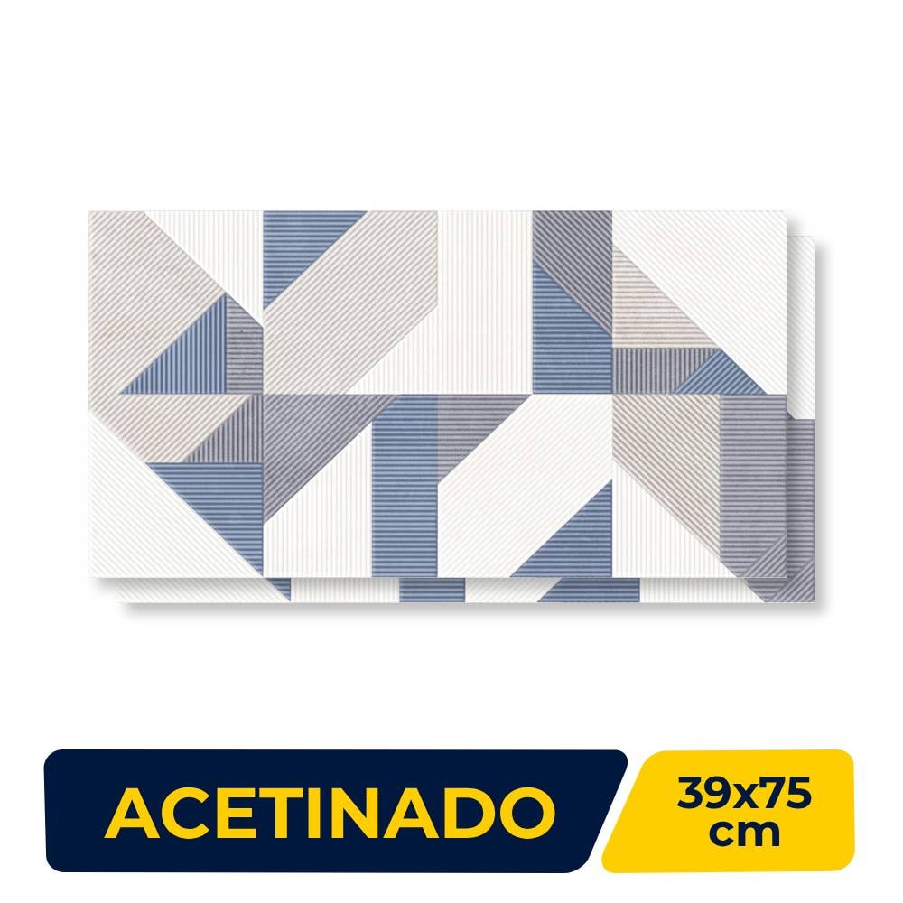 Revestimento Cerâmico Acetinado 39x75cm Caixa 2,06m² Incopisos Alameda Decor Retificado - 339000