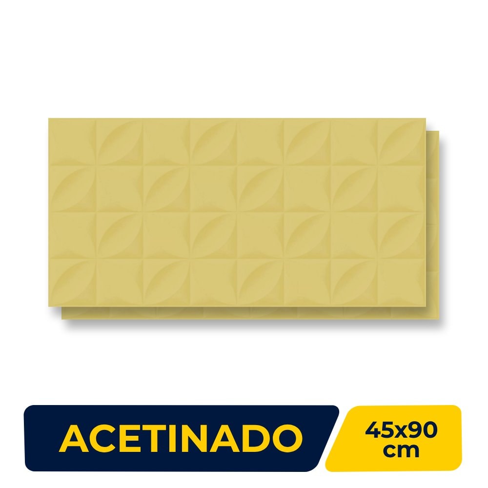 Revestimento Cerâmico Acetinado 45x90cm Caixa 1,62m² Lume Botânico Amarelo Retificado