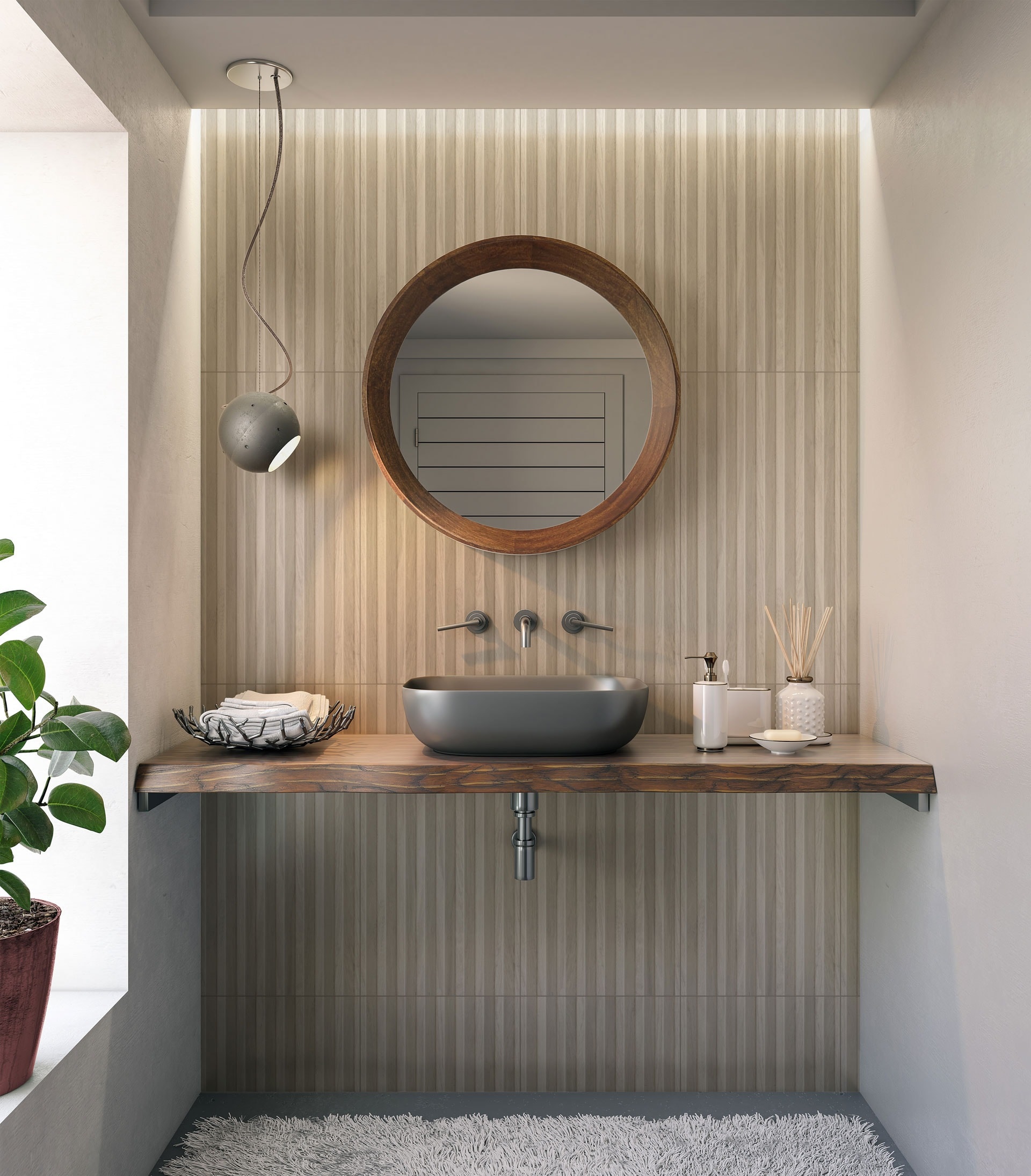 Revestimento Cerâmico Acetinado 45x90cm Caixa 1,62m² Lume Ripado Natural Plus Retificado