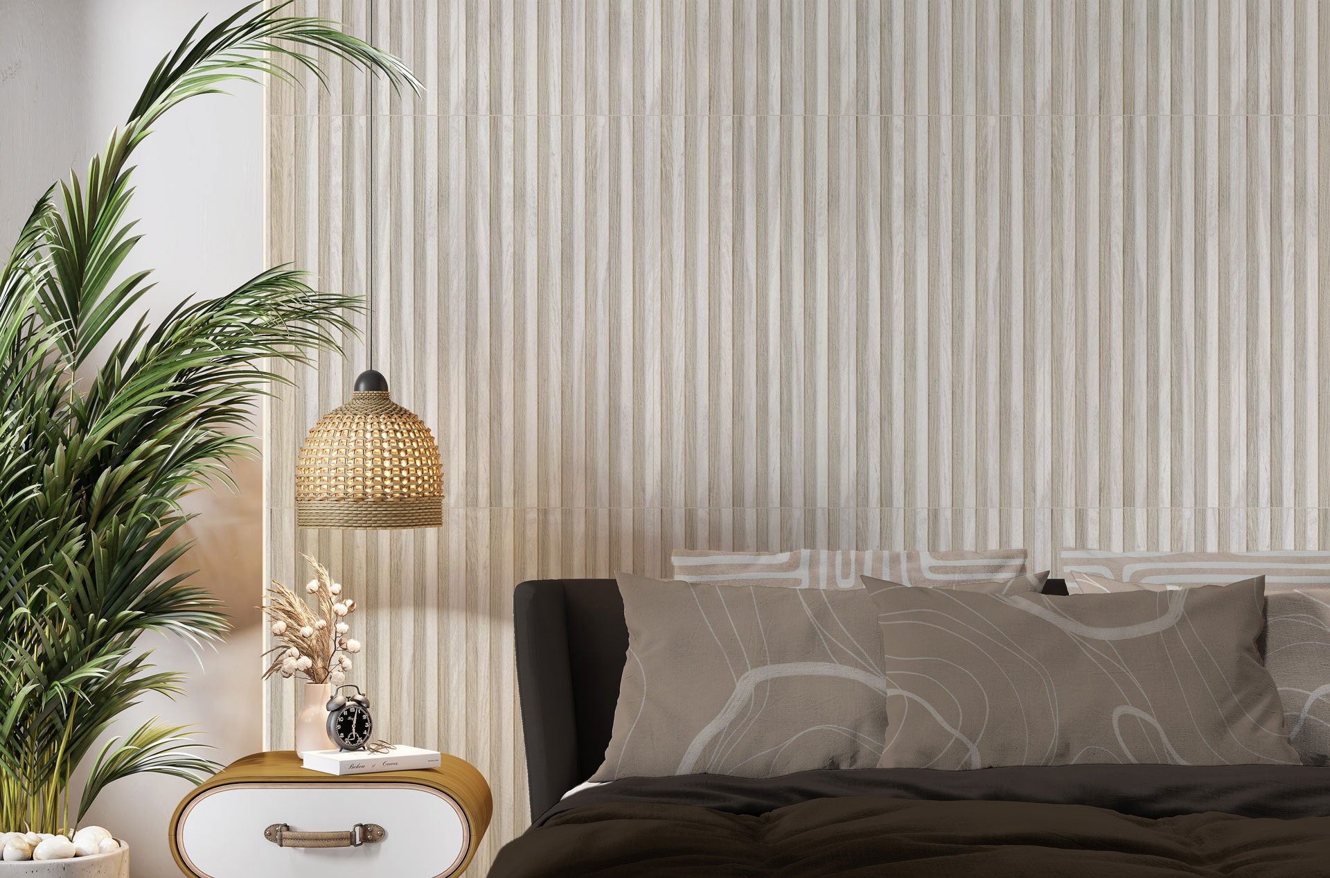 Revestimento Cerâmico Acetinado 45x90cm Caixa 1,62m² Lume Ripado Natural Plus Retificado