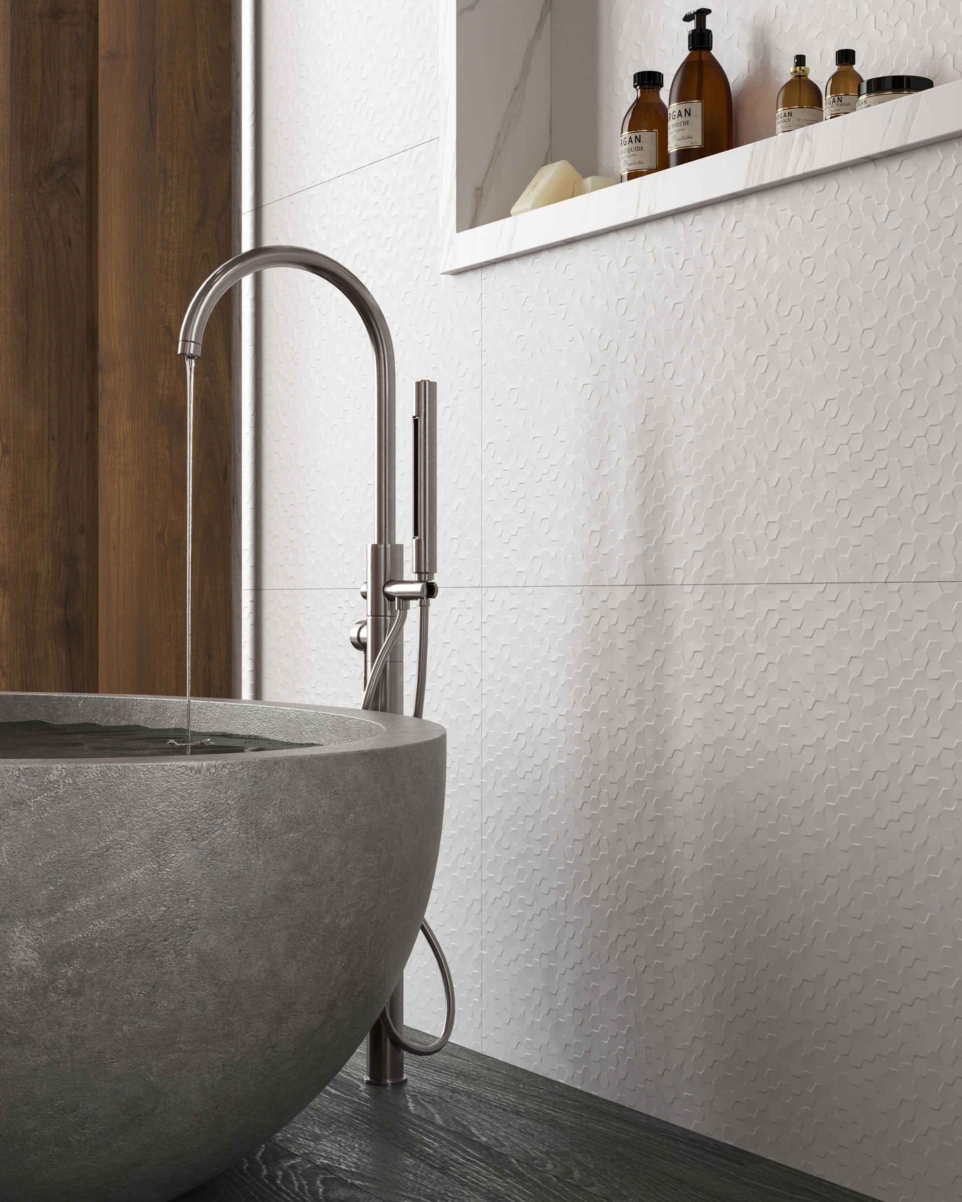 Revestimento Cerâmico Acetinado 63x120cm Caixa 2,25m² Lume Quasar White Plus Retificado