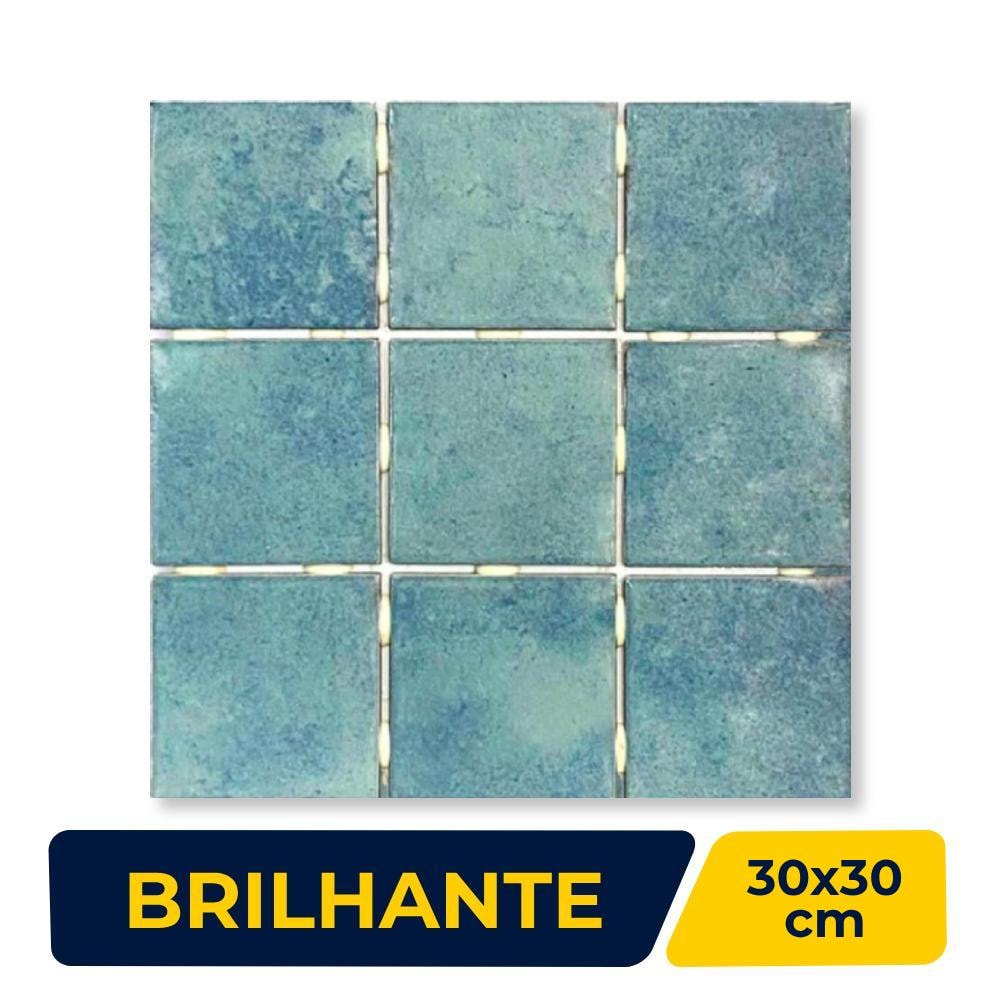 Revestimento Cerâmico Brilhante 10x10cm Caixa 2,07m² Ceral Diversita Azul - 108520265