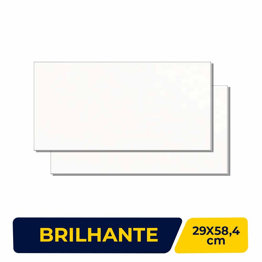 Revestimento Cerâmico Brilhante 29x58,4cm Caixa 2,04m² Portinari White Plain Lux Retificado - 55361