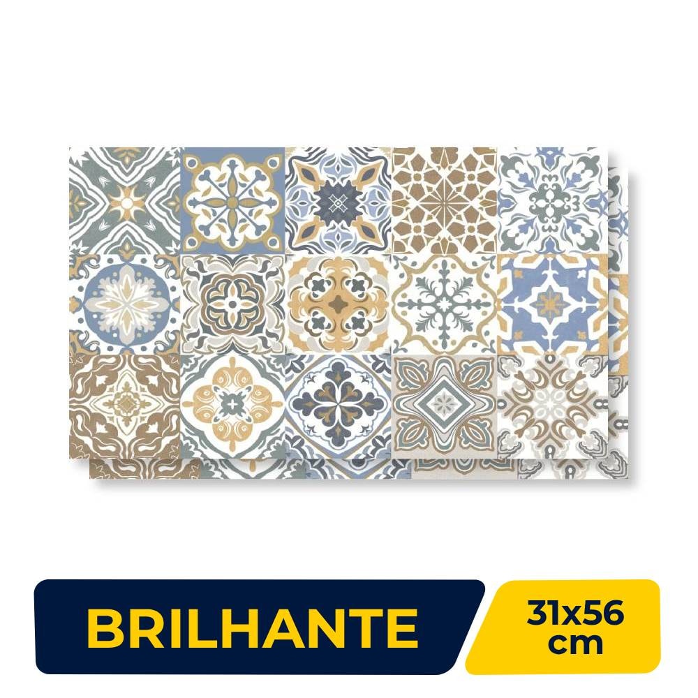 Revestimento Cerâmico Brilhante 31x56cm Caixa 1,92m² Karina Estoril HD Retificado - 31006