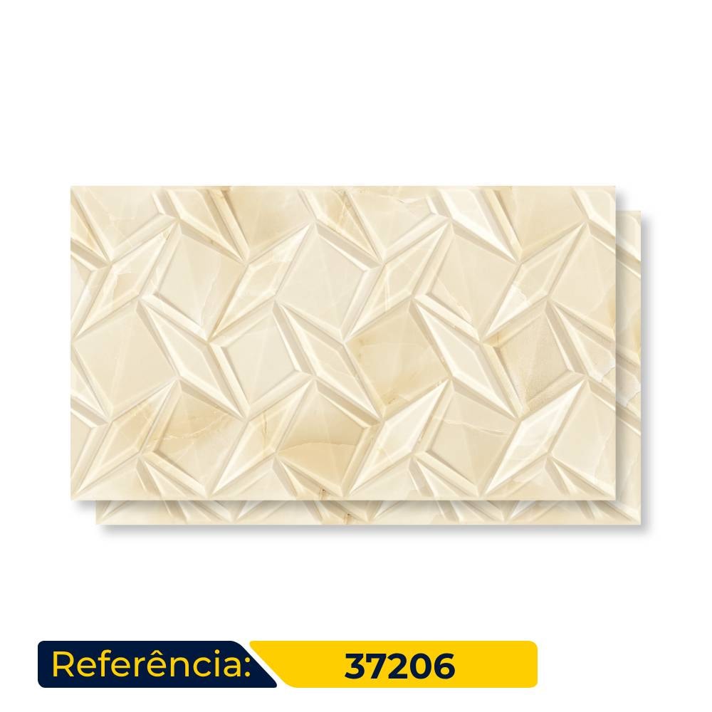 Revestimento Cerâmico Brilhante 32x57cm Caixa 2,00m² Karina Prisma Âmbar HD Bold - 37206
