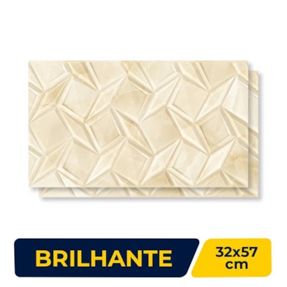 Revestimento Cerâmico Brilhante 32x57cm Caixa 2,00m² Karina Prisma Âmbar HD Bold - 37206