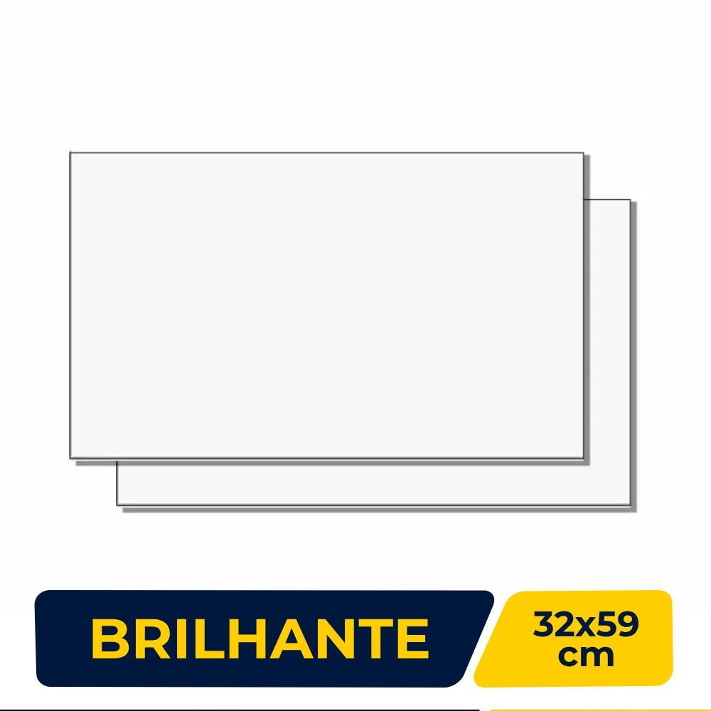 Revestimento Cerâmico Brilhante 32x59cm Caixa 2,30m² Lume Branco Retificado - 325776