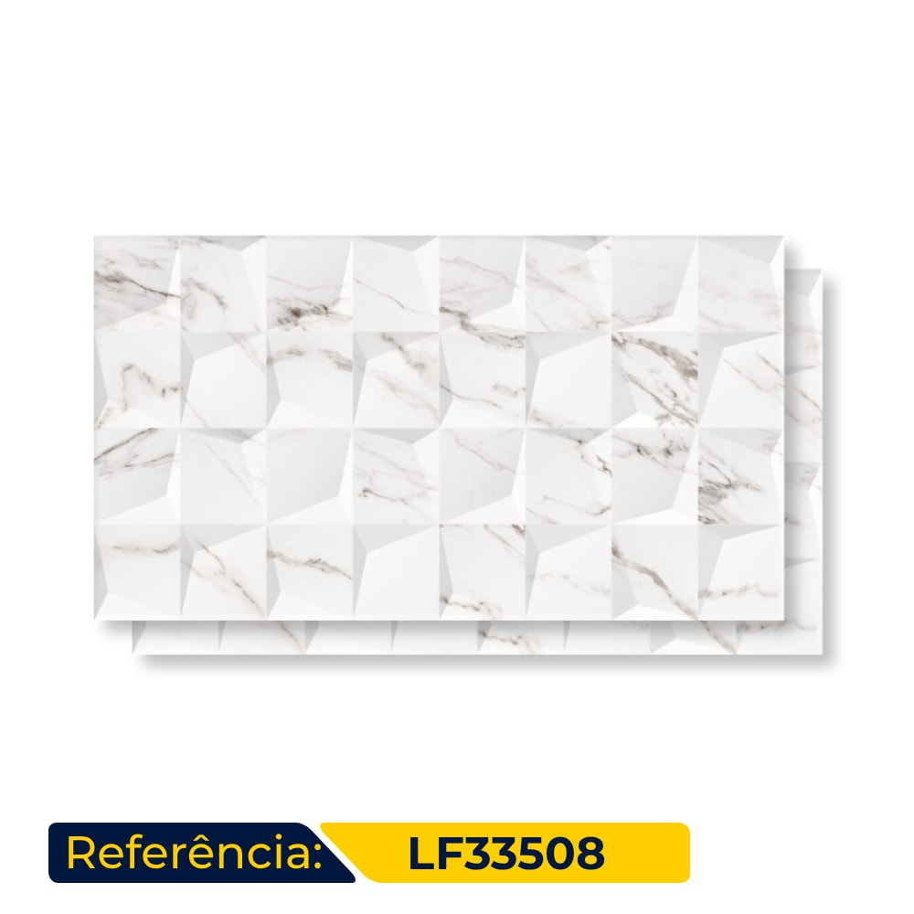 Revestimento Cerâmico Brilhante 33x59cm Caixa 2,30m² LEF Statuario - LF33508