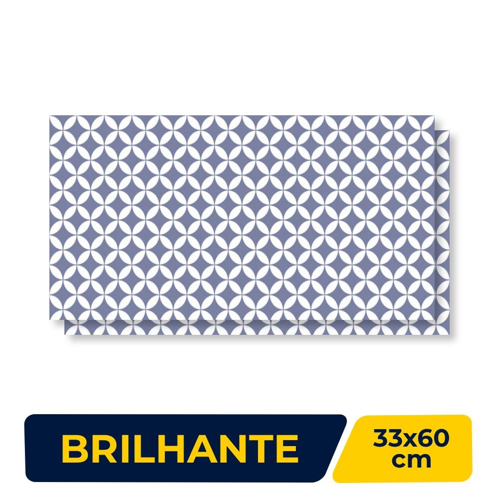 Revestimento Cerâmico Brilhante 33x60cm Caixa 2,34m² Embramaco Tokio Blue Retificado - 57505