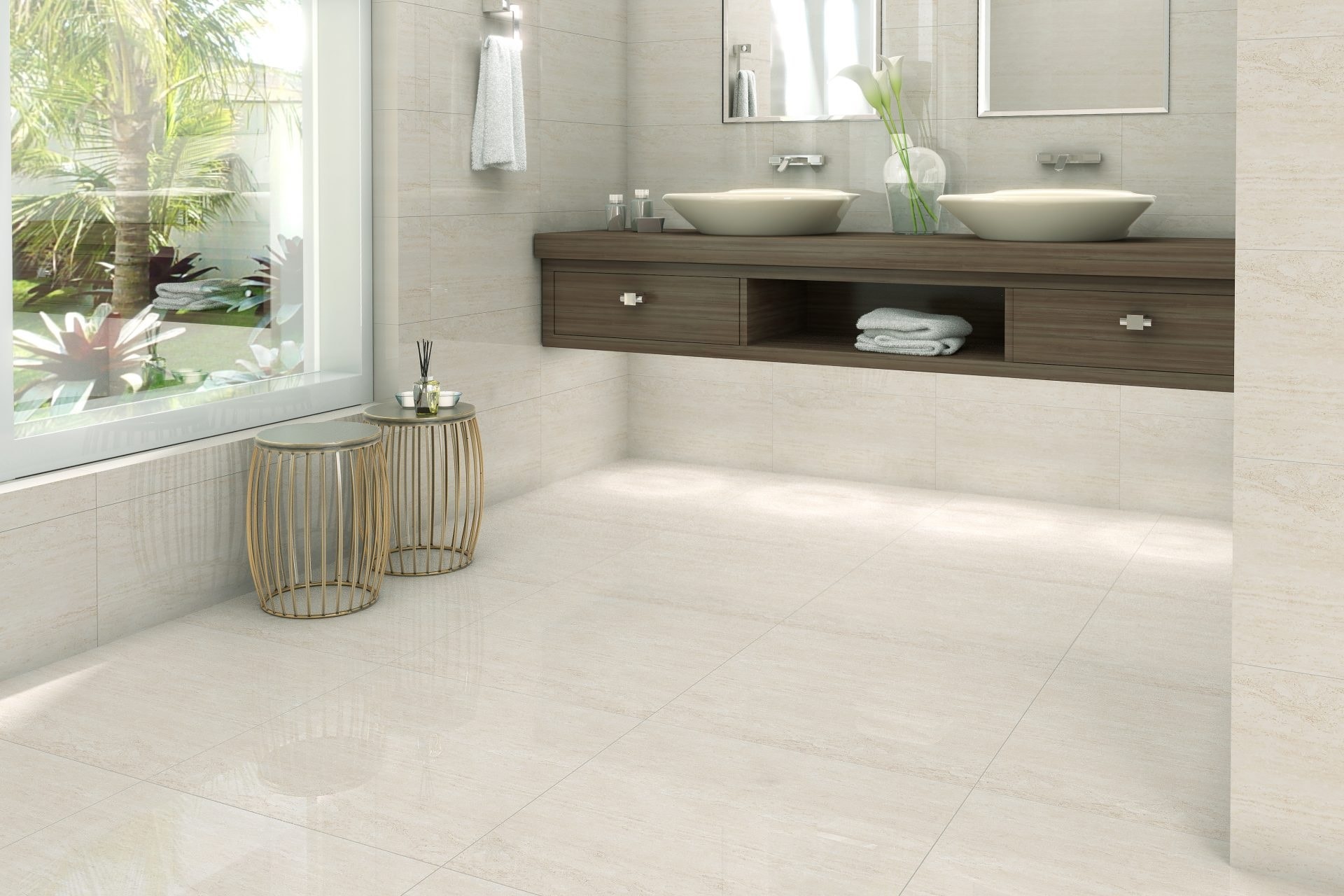 Revestimento Cerâmico Brilhante 33x60cm Caixa 2,43m² Esther Trevor Tex Beige Bold - 53913