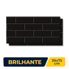 Revestimento Cerâmico Brilhante 39x75cm Caixa 2,06m² Incopisos York Preto Retificado - 339014