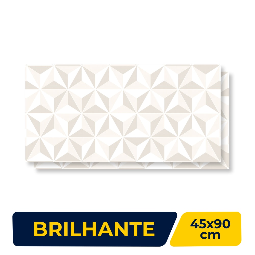 Revestimento Cerâmico Brilhante 45x90cm Caixa 2,44m² Lume Star White Plus Retificado