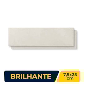 Revestimento Cerâmico Brilhante 7,5x25cm Caixa 1,01m² Ceral Color Branco - 108310415