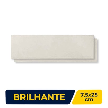 Revestimento Cerâmico Brilhante 7,5x25cm Caixa 1,01m² Ceral Color Branco - 108310415
