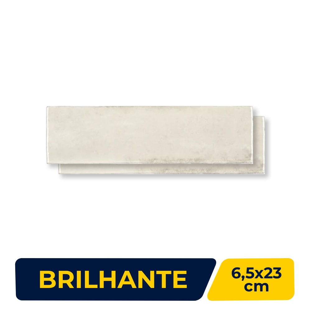 Revestimento Cerâmico Brilhante Portobello 6,5x23cm Artfact Off White Br Bold - 211591