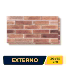 Revestimento Cerâmico Externo 39x75cm Caixa 2,06m² Incopisos Ladrillo Red Retificado - 539004