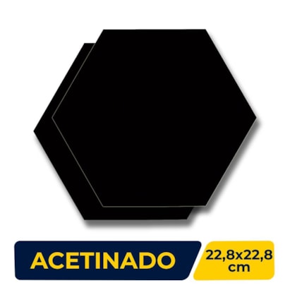 Revestimento Cerâmico Hexagonal 22,8x22,8cm Caixa 1,02m² Ceral Black - 108320105