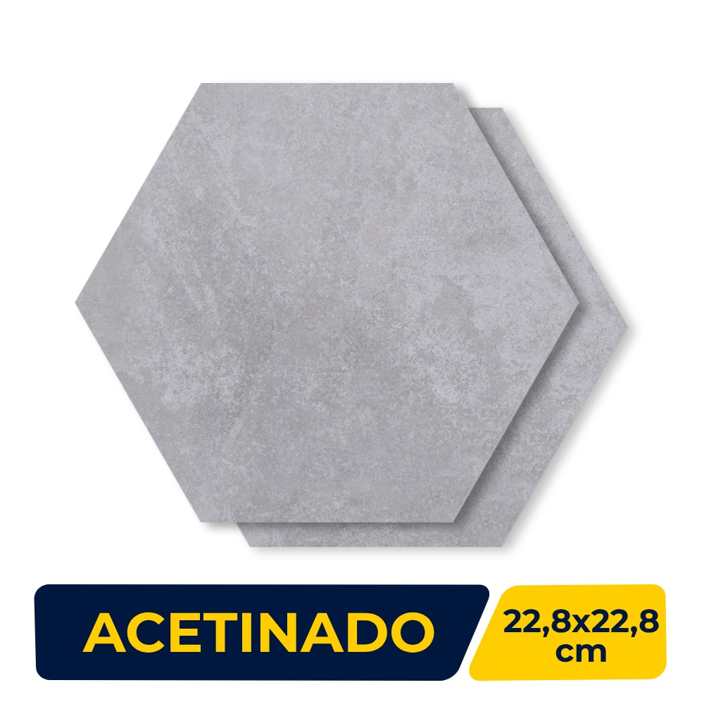 Revestimento Cerâmico Hexagonal 22,8x22,8cm Caixa 1,02m² Ceral Cimento Soft - 108320165