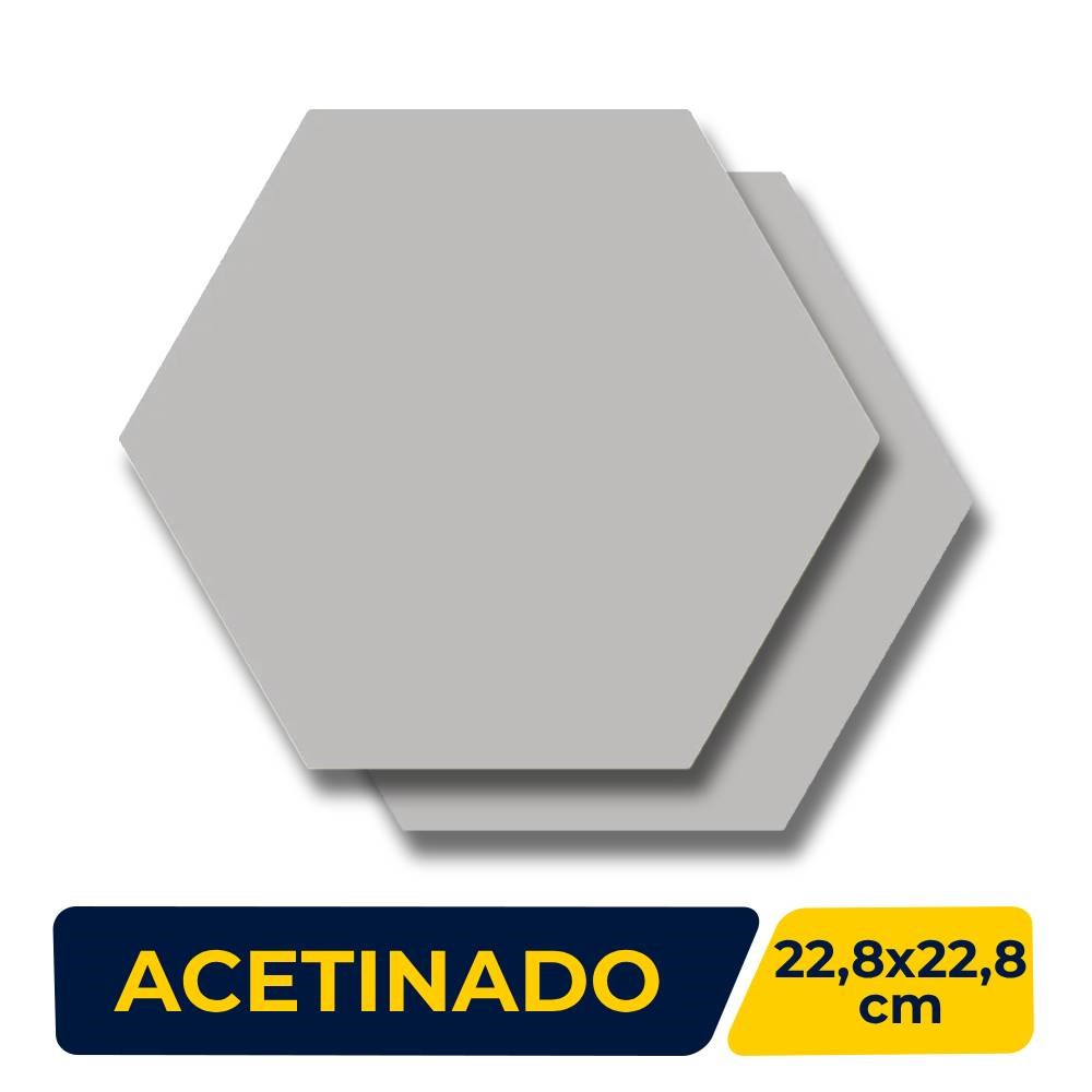 Revestimento Cerâmico Hexagonal 22,8x22,8cm Caixa 1,02m² Ceral Cinza - 108320095
