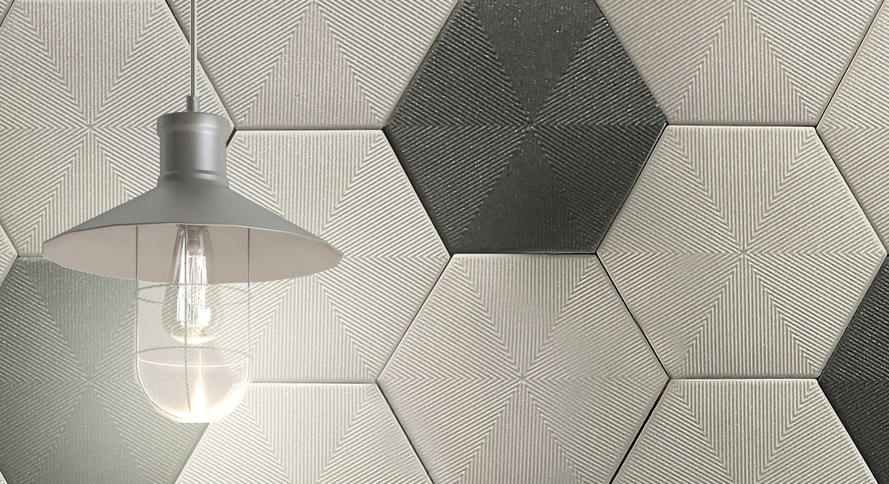 Revestimento Cerâmico Hexagonal 22,8x22,8cm Caixa 1,02m² Ceral Connect Black - 108320245