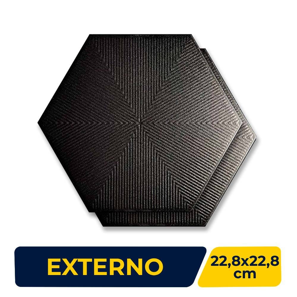 Revestimento Cerâmico Hexagonal 22,8x22,8cm Caixa 1,02m² Ceral Connect Black - 108320245