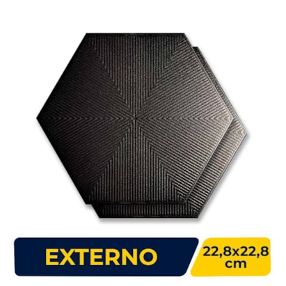 Revestimento Cerâmico Hexagonal 22,8x22,8cm Caixa 1,02m² Ceral Connect Black - 108320245