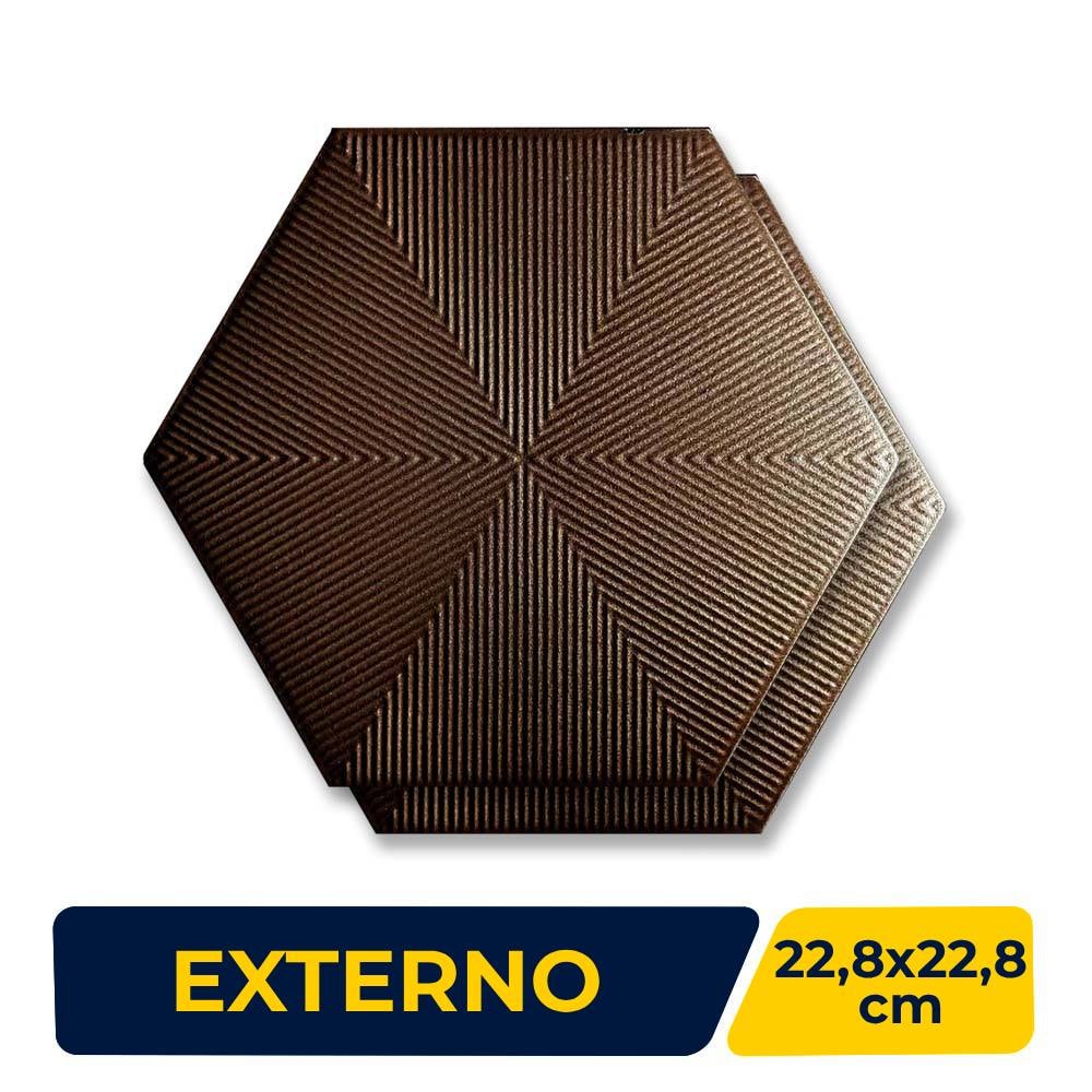 Revestimento Cerâmico Hexagonal 22,8x22,8cm Caixa 1,02m² Ceral Connect Brown - 108320235