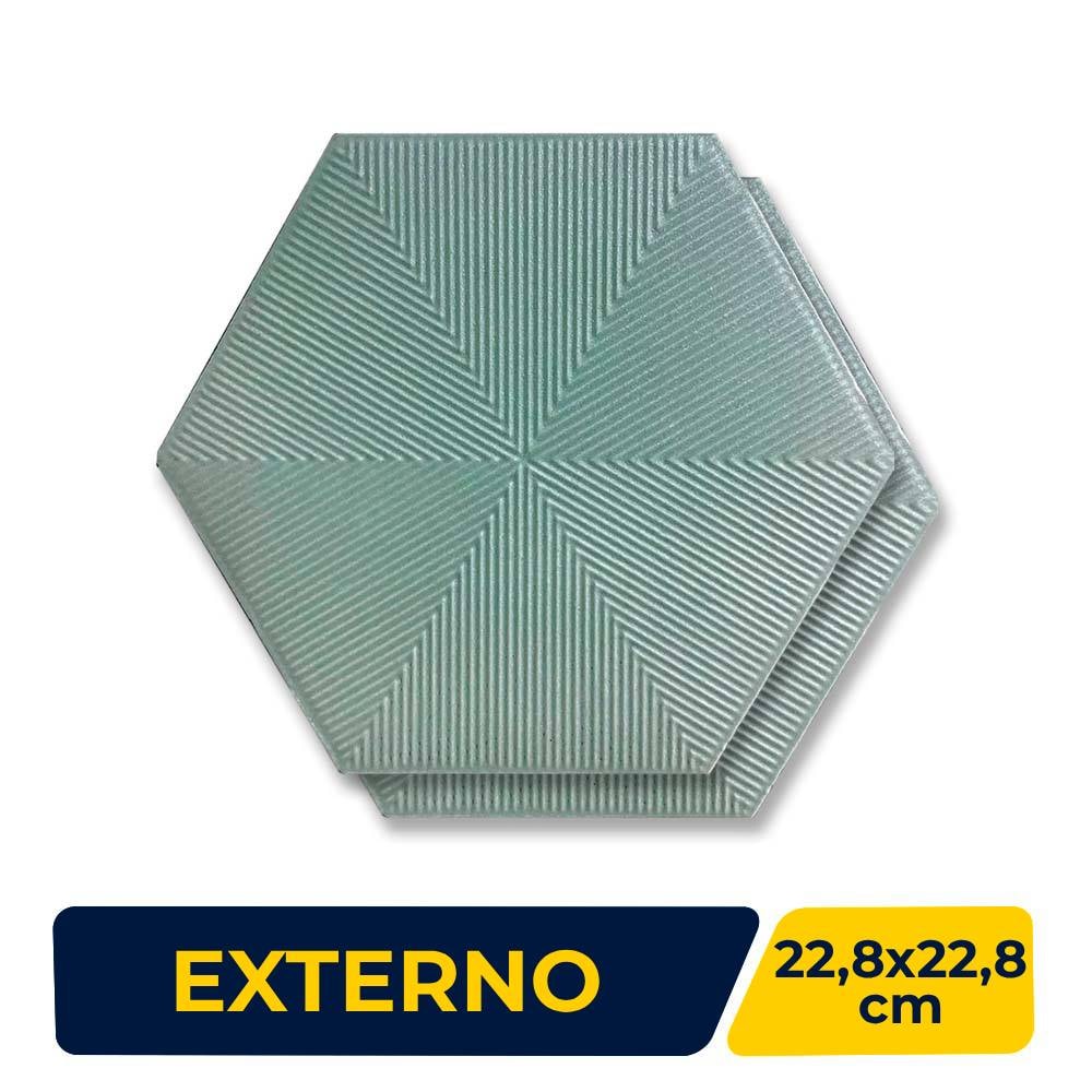 Revestimento Cerâmico Hexagonal 22,8x22,8cm Caixa 1,02m² Ceral Connect Green