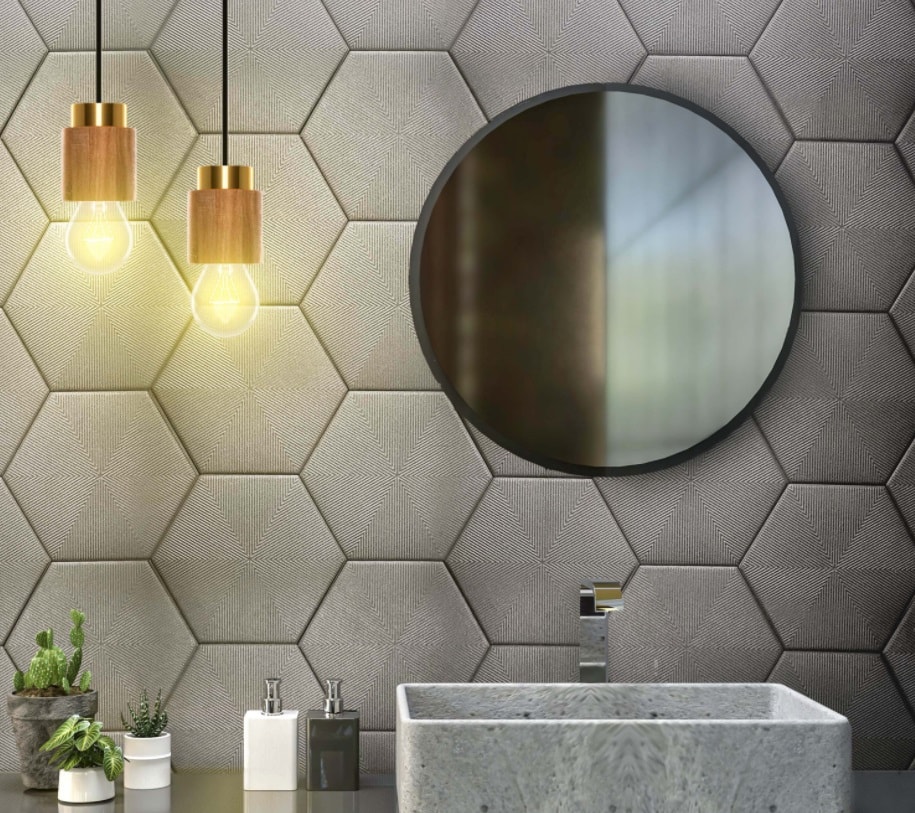 Revestimento Cerâmico Hexagonal 22,8x22,8cm Caixa 1,02m² Ceral Connect Grey - 108320225