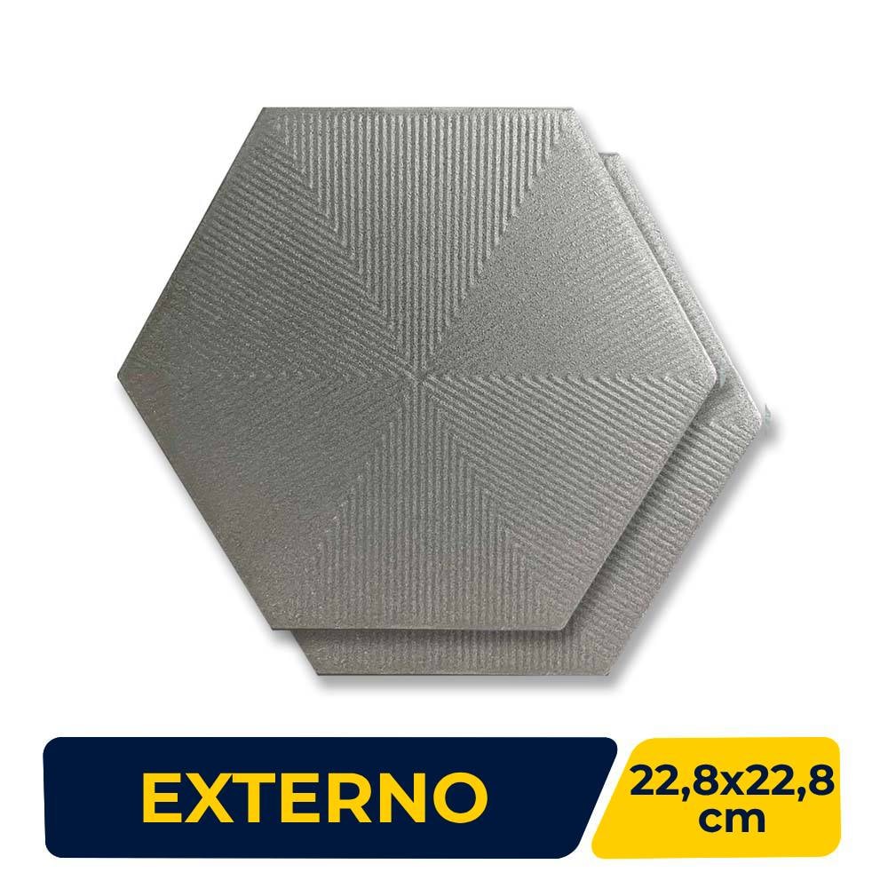 Revestimento Cerâmico Hexagonal 22,8x22,8cm Caixa 1,02m² Ceral Connect Grey - 108320225