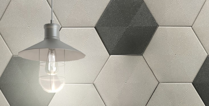 Revestimento Cerâmico Hexagonal 22,8x22,8cm Caixa 1,02m² Ceral Connect Soft Grey - 108320195