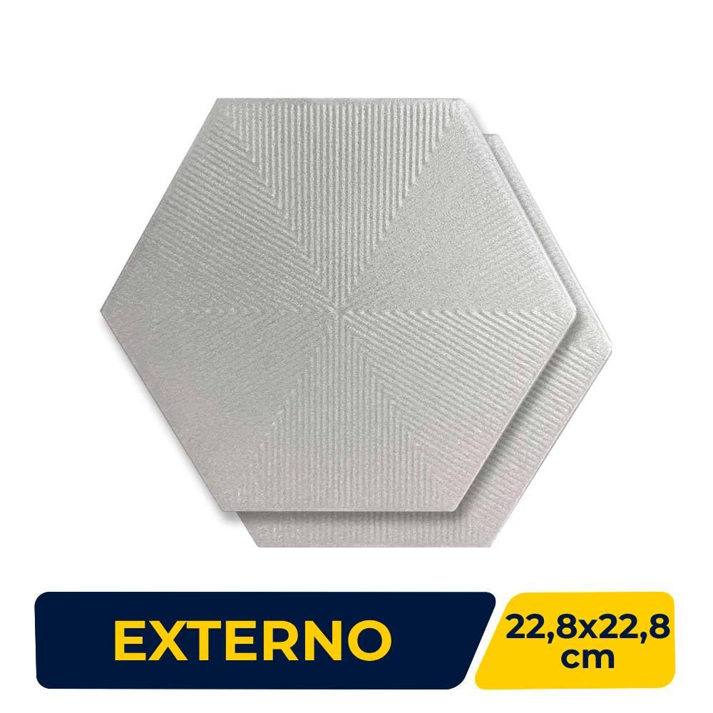 Revestimento Cerâmico Hexagonal 22,8x22,8cm Caixa 1,02m² Ceral Connect Soft Grey - 108320195